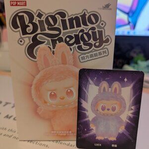 Authentic Pop Mart Labubu Big into Energy Series-Vinyl Plush Pendant - LUCK